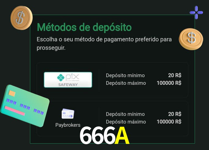O cassino 666A oferece uma grande variedade de métodos de pagamento